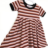 EDEN Dress: Ribbed Mauve Rainbow Stripes