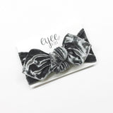 Top Knot Headband- Crushed Charcoal Grey Velvet