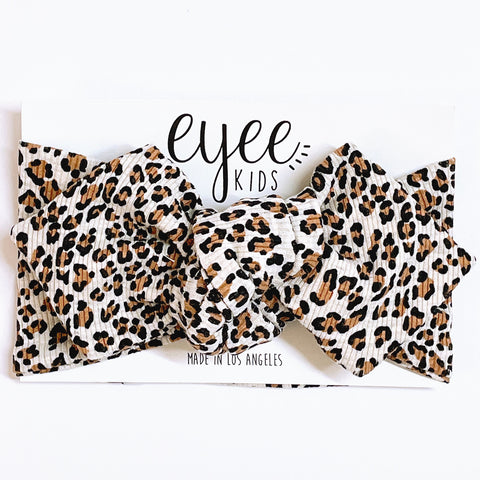 FLASH SALE❤️Top Knot Headband- Heathered Mini Leopard (Ribbed Knit)