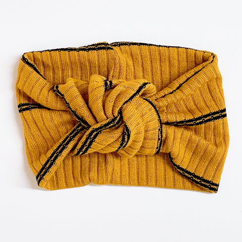 ❤️Flash Sale❤️Classic Turban- Mustard/Black Stripe