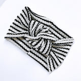 Classic Turban- Black/White Stripe