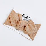 Top Knot Headband- Nude Gold Shimmer (Ribbed Knit)
