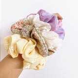 Fluffy Scrunchie- Yellow Floral