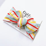 Top Knot Headband- Pastel Pop Stripes (Ribbed Knit)