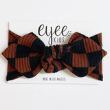 Top Knot Headband- Brownie Squares (Ribbed)